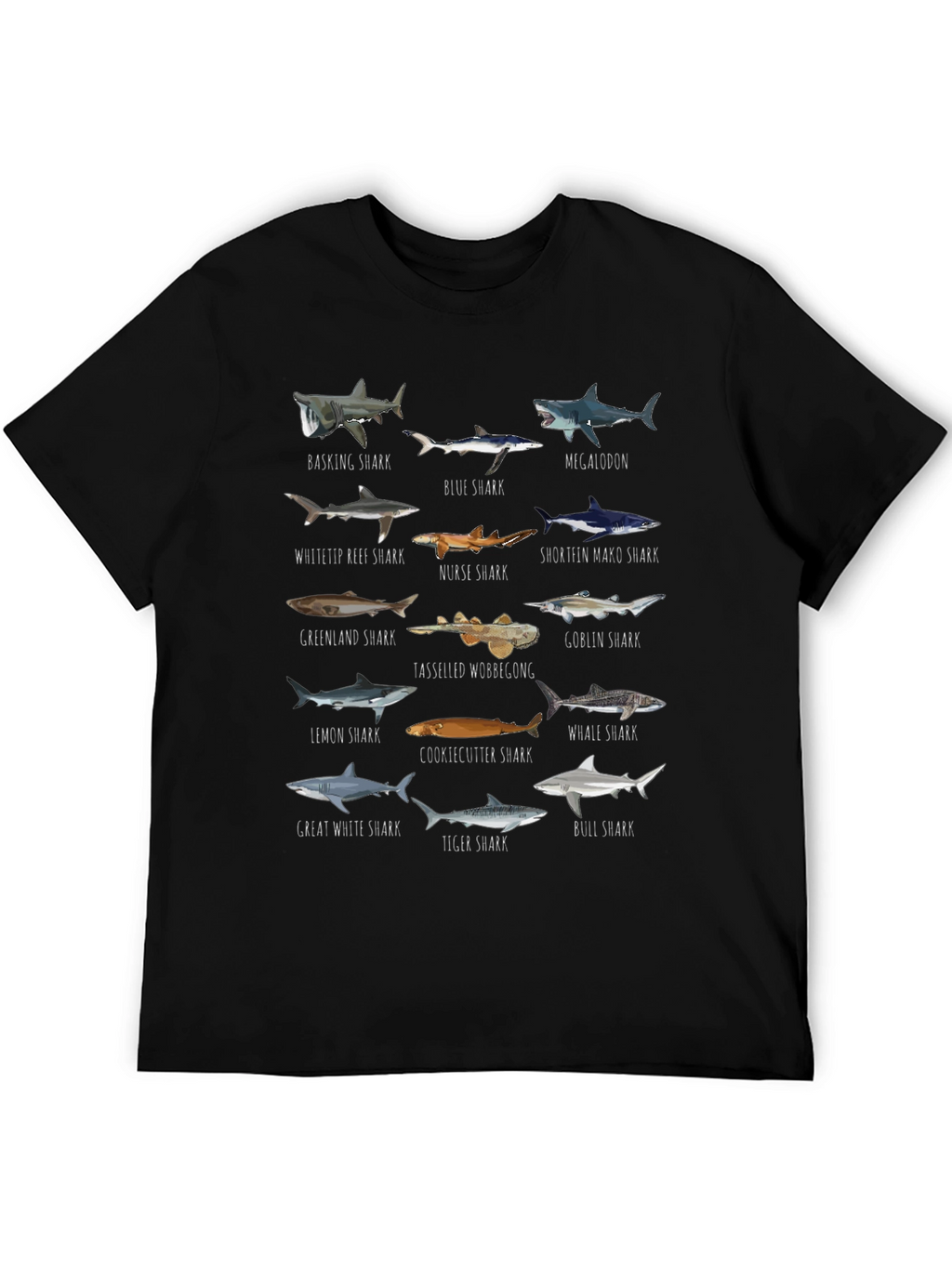 Shark Species Graphic T-Shirt