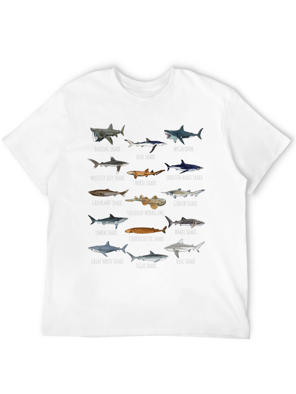Shark Species Graphic T-Shirt