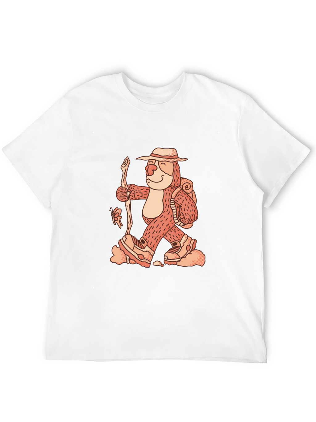 Hiking Sloth Graphic Tee - Black Cotton Comfort