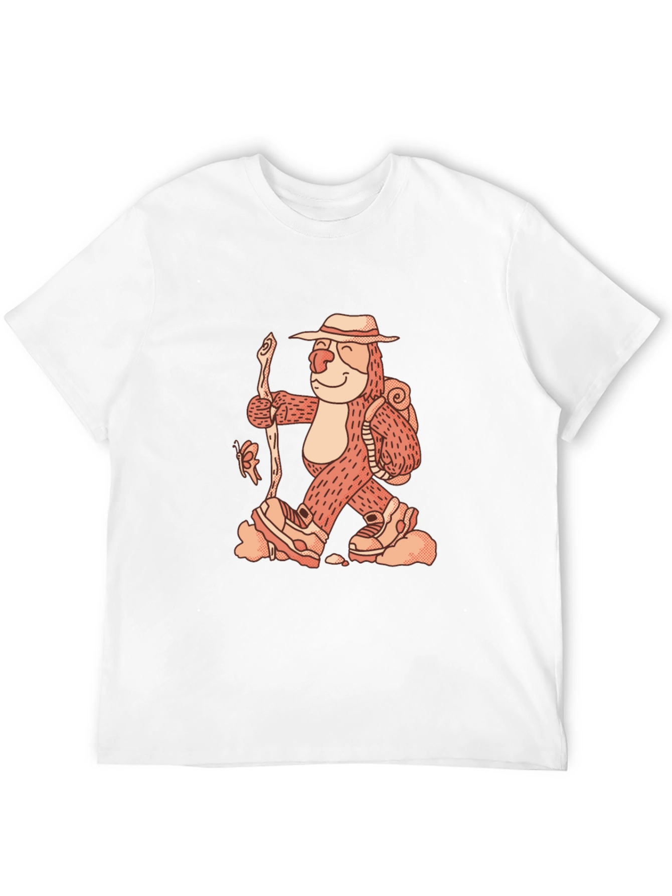 Hiking Sloth Graphic Tee - Black Cotton Comfort