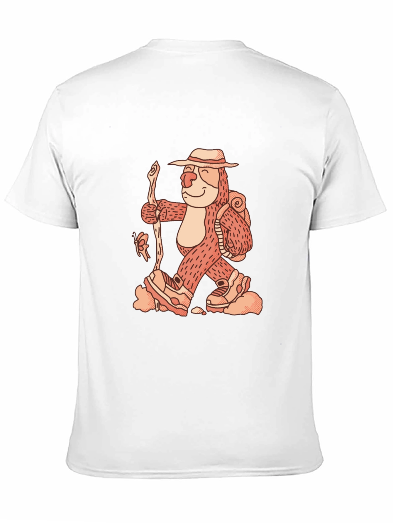Hiking Sloth Graphic Tee - Black Cotton Comfort