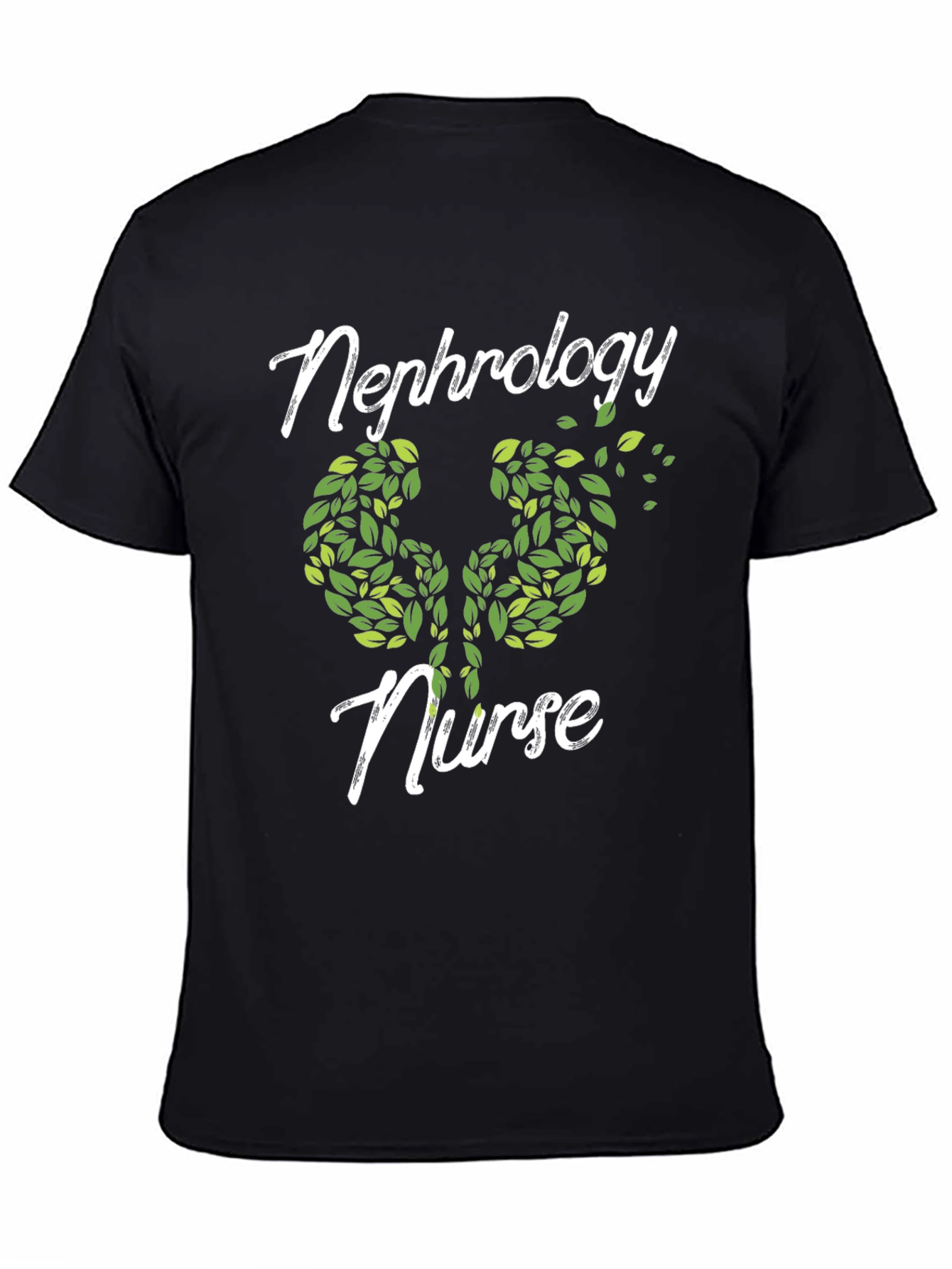 Nephrology Nurse T-Shirt - Kidney Leaf Design