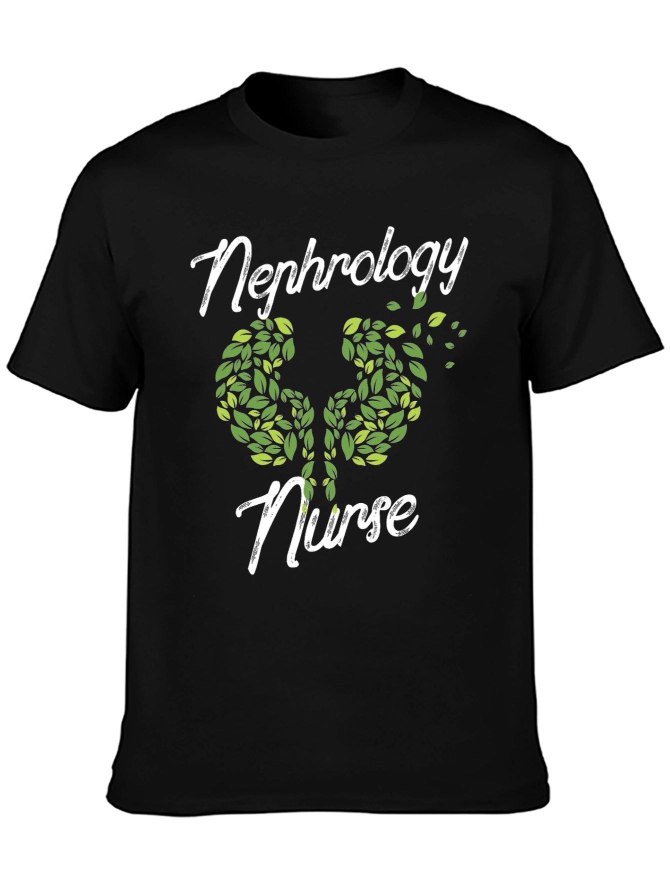 Nephrology Nurse T-Shirt - Kidney Leaf Design
