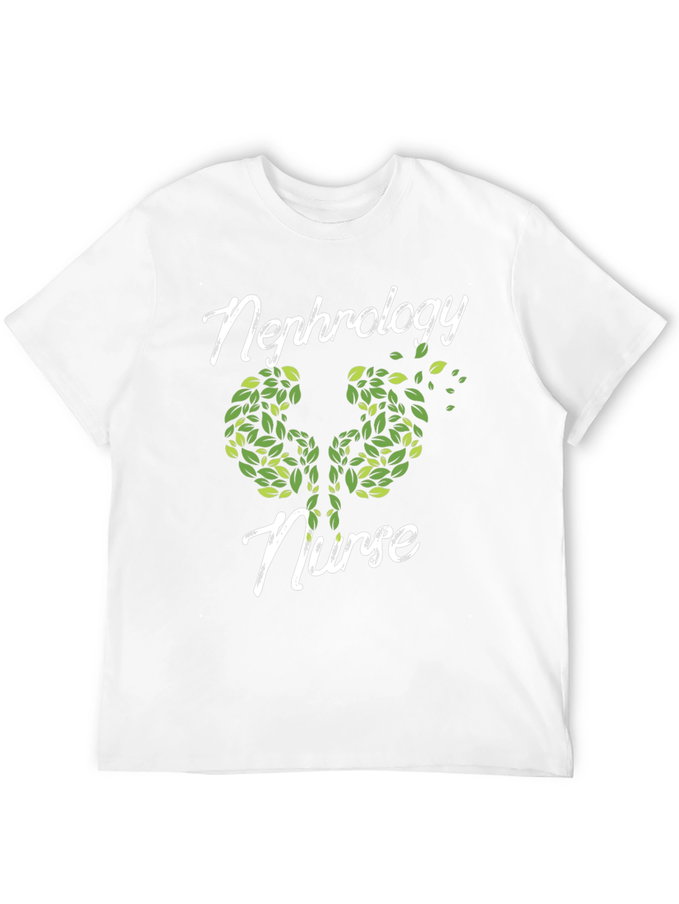 Nephrology Nurse T-Shirt - Kidney Leaf Design