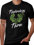 Nephrology Nurse T-Shirt - Kidney Leaf Design