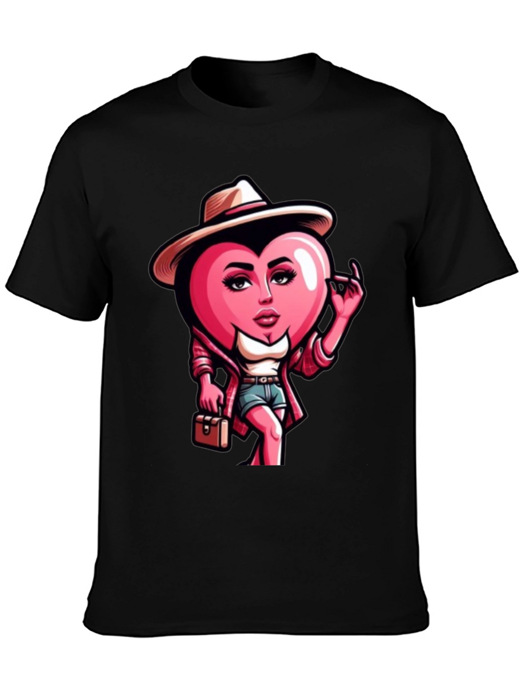 Heart Lady Graphic Tee - Trendy Valentines Day Shirt