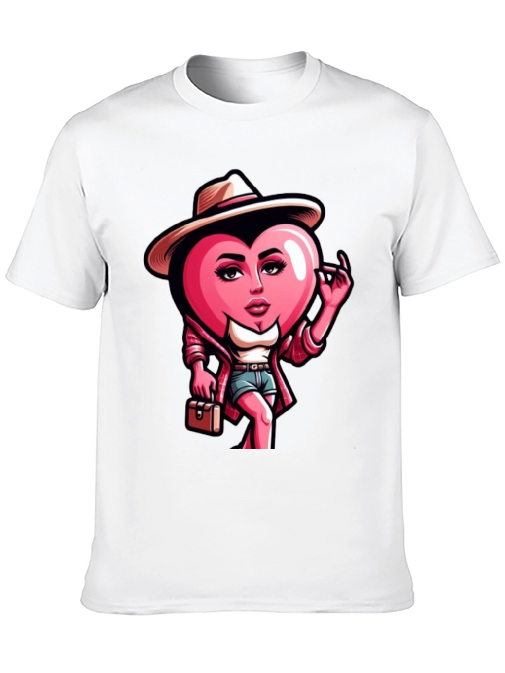 Heart Lady Graphic Tee - Trendy Valentines Day Shirt