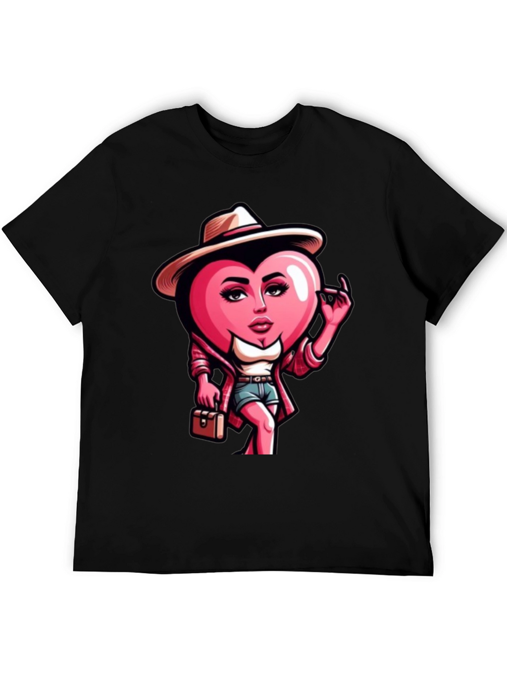 Heart Lady Graphic Tee - Trendy Valentines Day Shirt