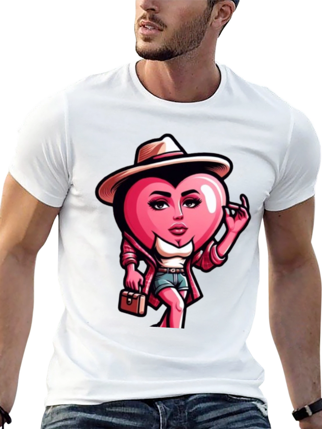 Heart Lady Graphic Tee - Trendy Valentines Day Shirt