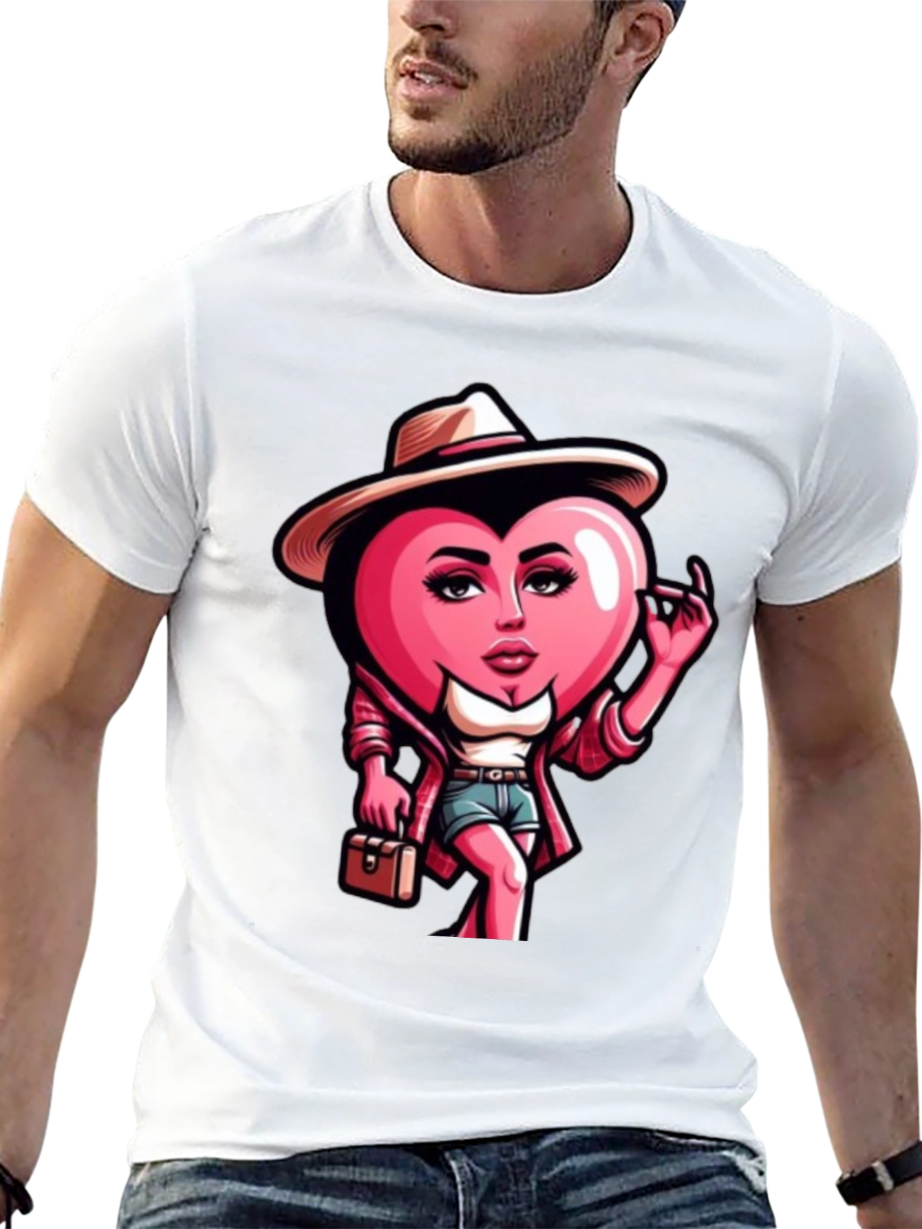 Heart Lady Graphic Tee - Trendy Valentines Day Shirt