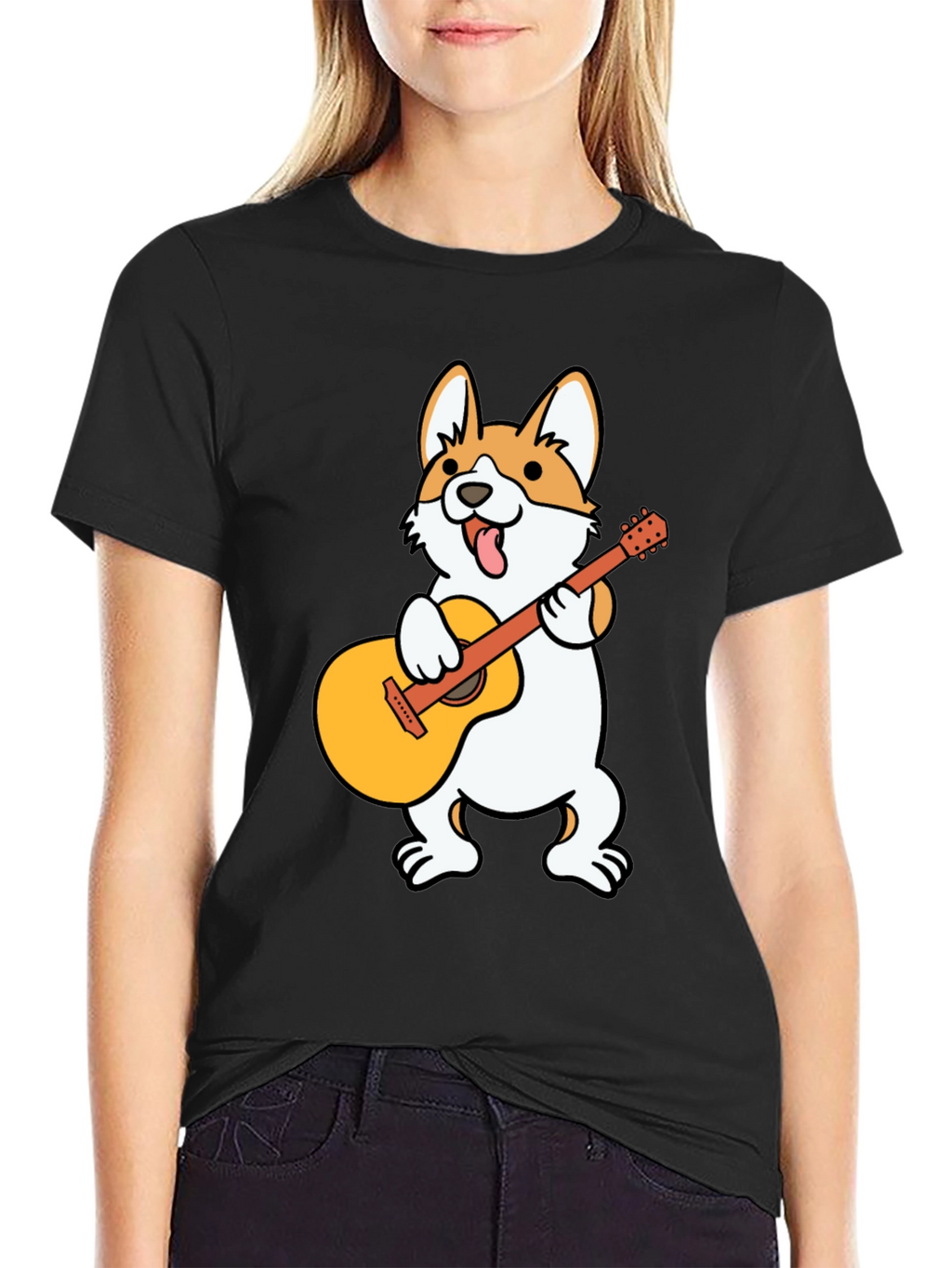 Corgi Guitar Player Graphic Tee