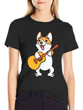 Corgi Guitar Player Graphic Tee