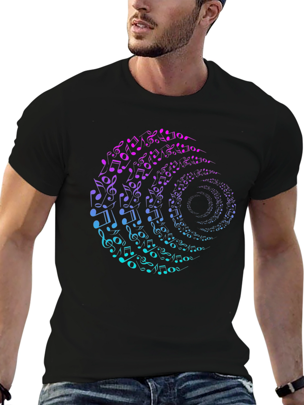 Musical Note Swirl Graphic Tee