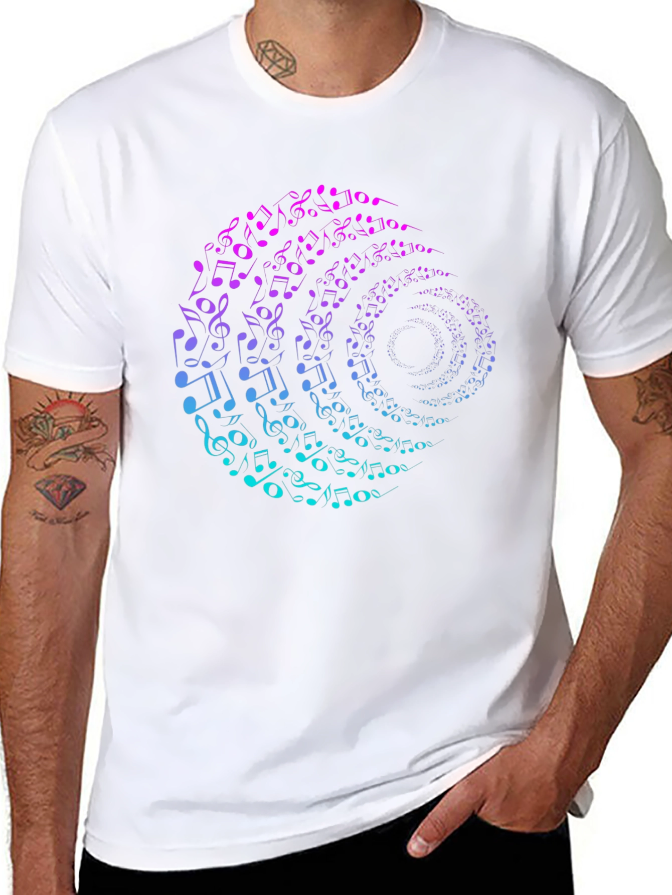Musical Note Swirl Graphic Tee