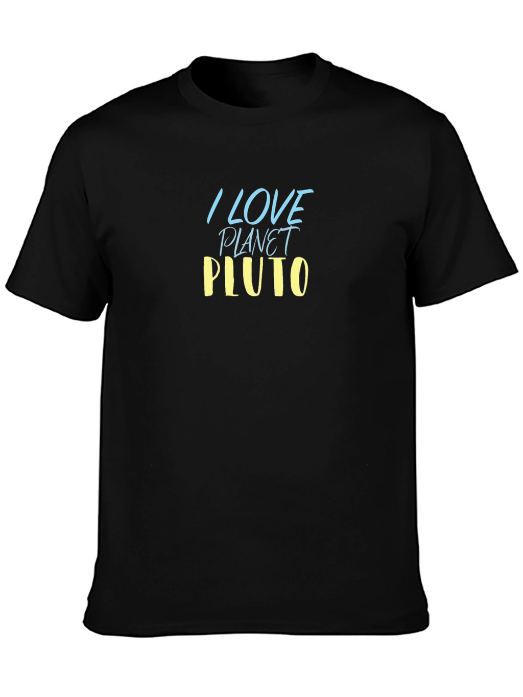 I Love Planet Pluto Black T-Shirt