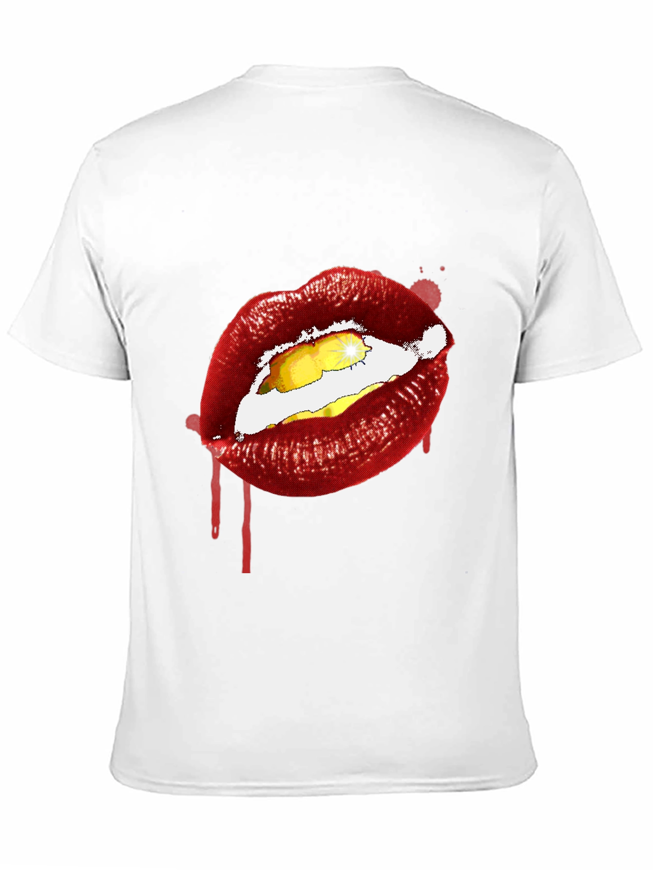 Lips Graphic Print Tee - Edgy Black T-Shirt