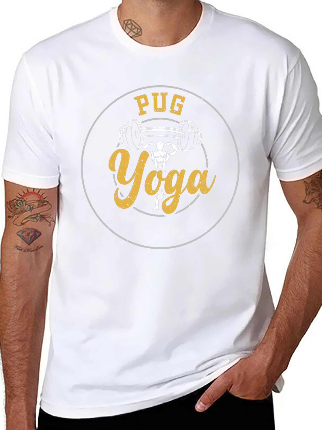 Pug Yoga T-Shirt - Weightlifting Funny Tee