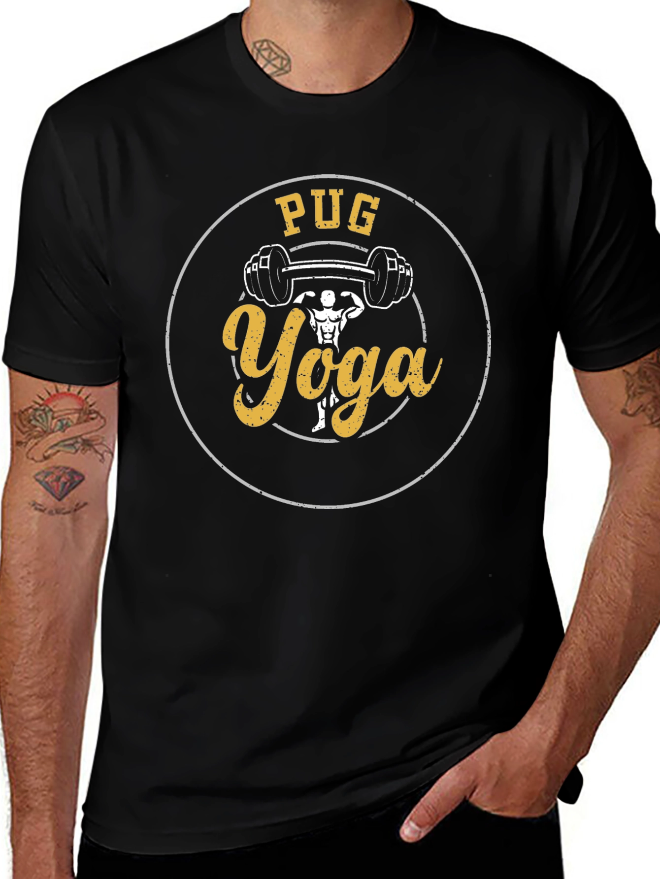 Pug Yoga T-Shirt - Weightlifting Funny Tee