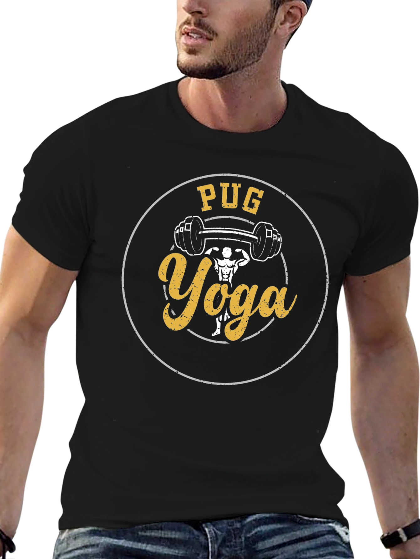 Pug Yoga T-Shirt - Weightlifting Funny Tee