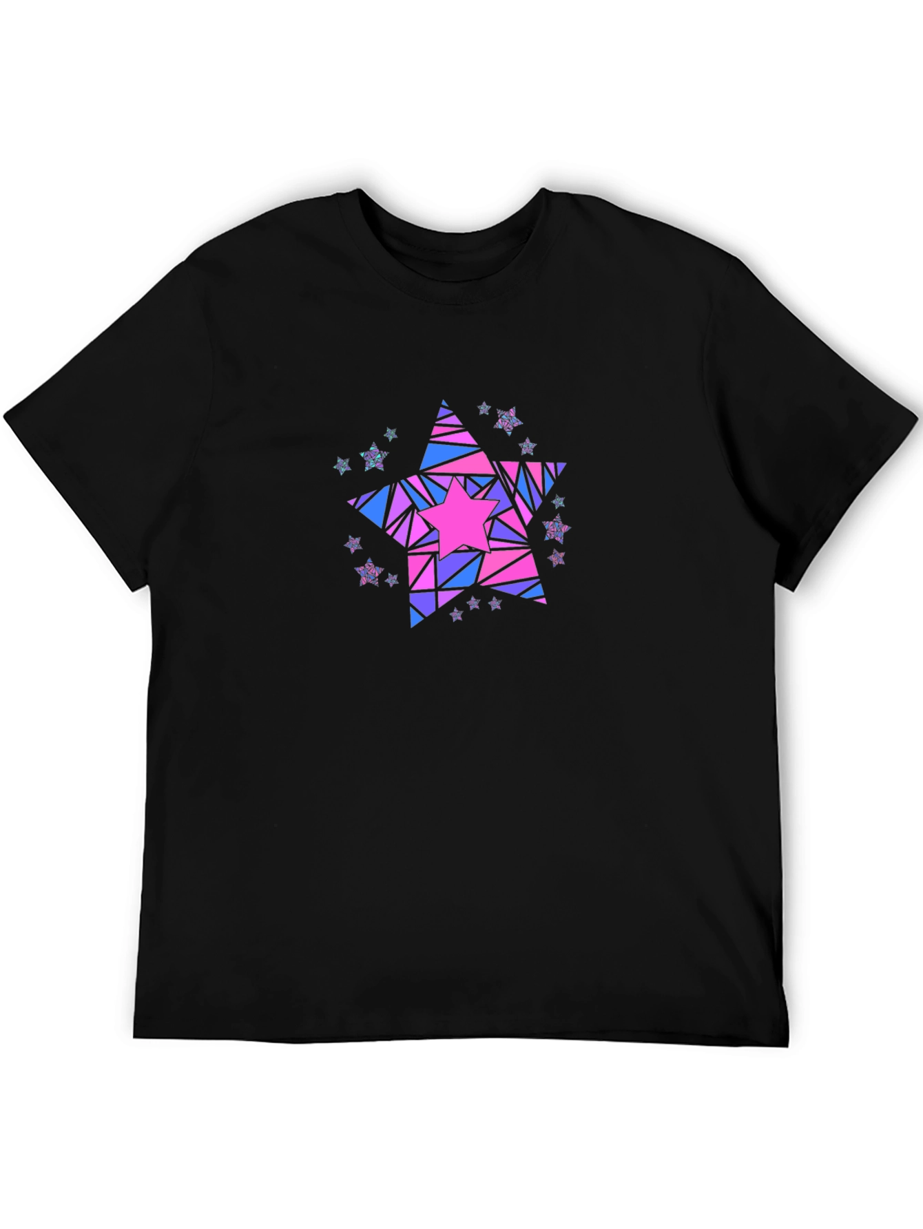 Geometric Star Graphic T-Shirt - Black