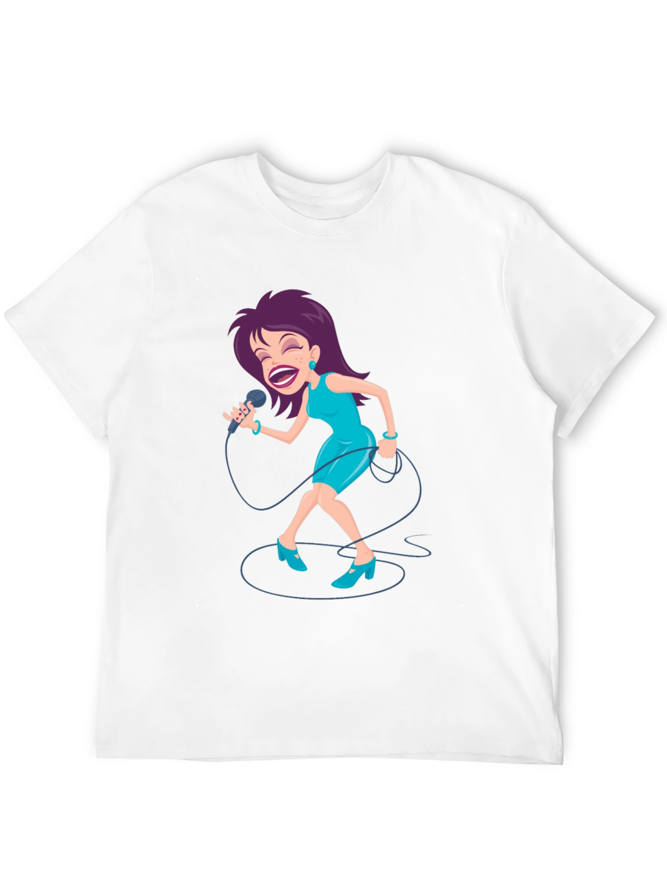 Singing Woman Graphic Tee - Black T-Shirt
