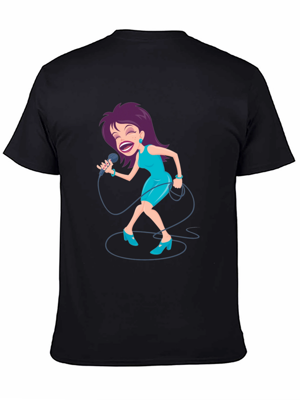 Singing Woman Graphic Tee - Black T-Shirt