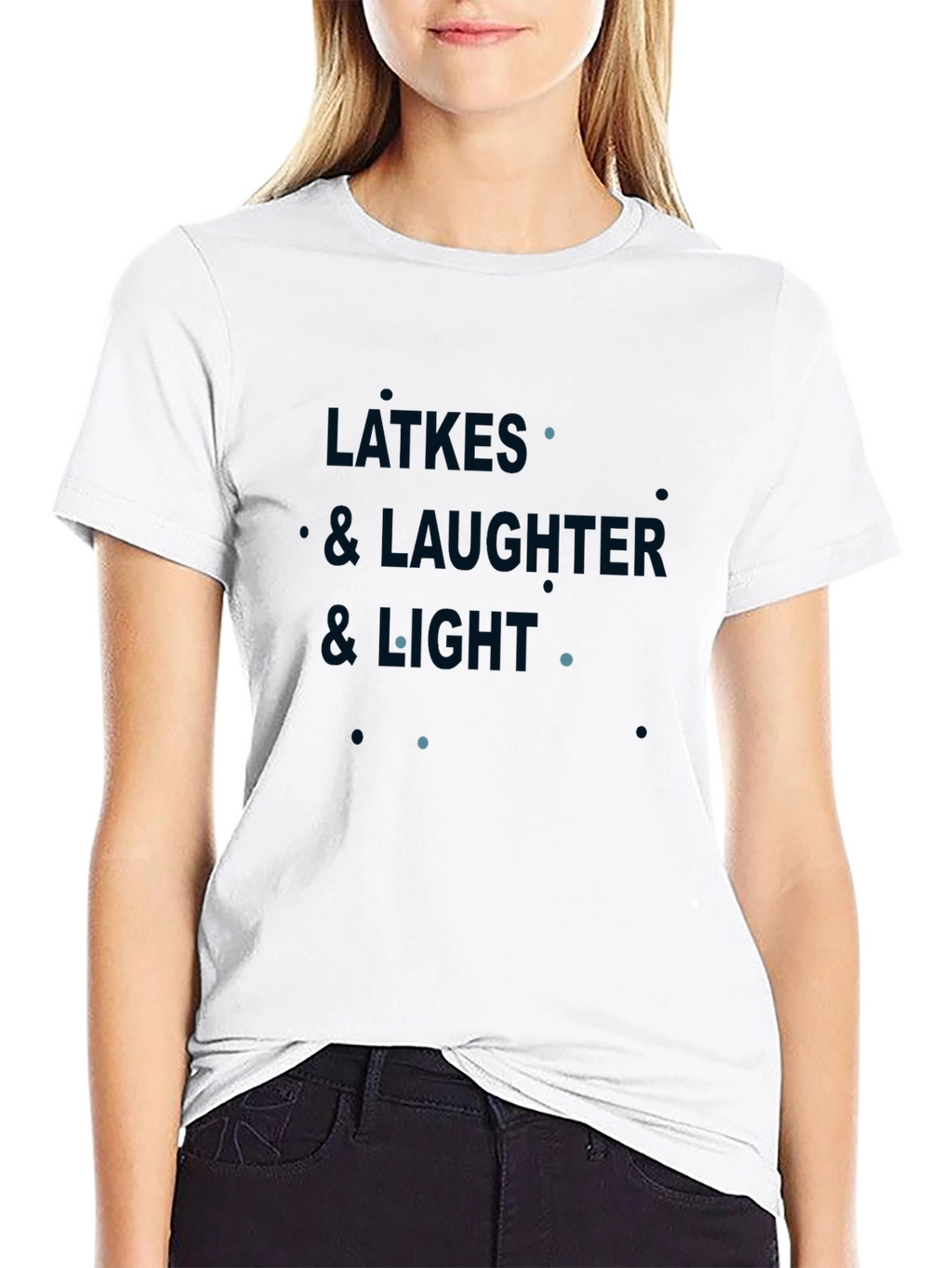 Latkes Laughter Light Black Graphic Tee