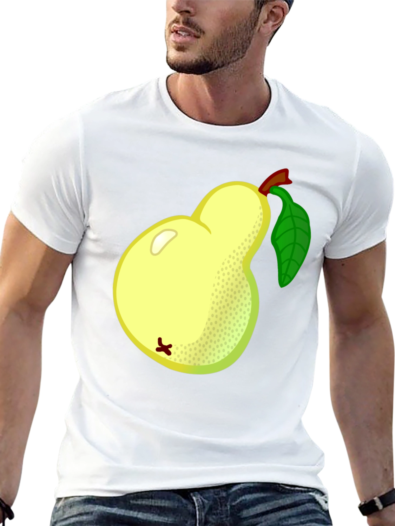 Pear Graphic Tee - Black Cotton T-Shirt