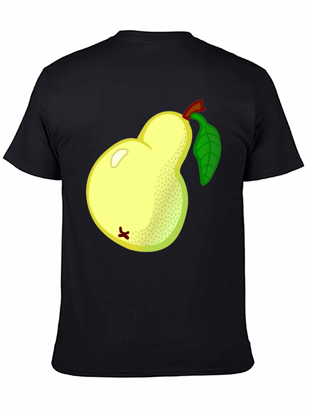 Pear Graphic Tee - Black Cotton T-Shirt