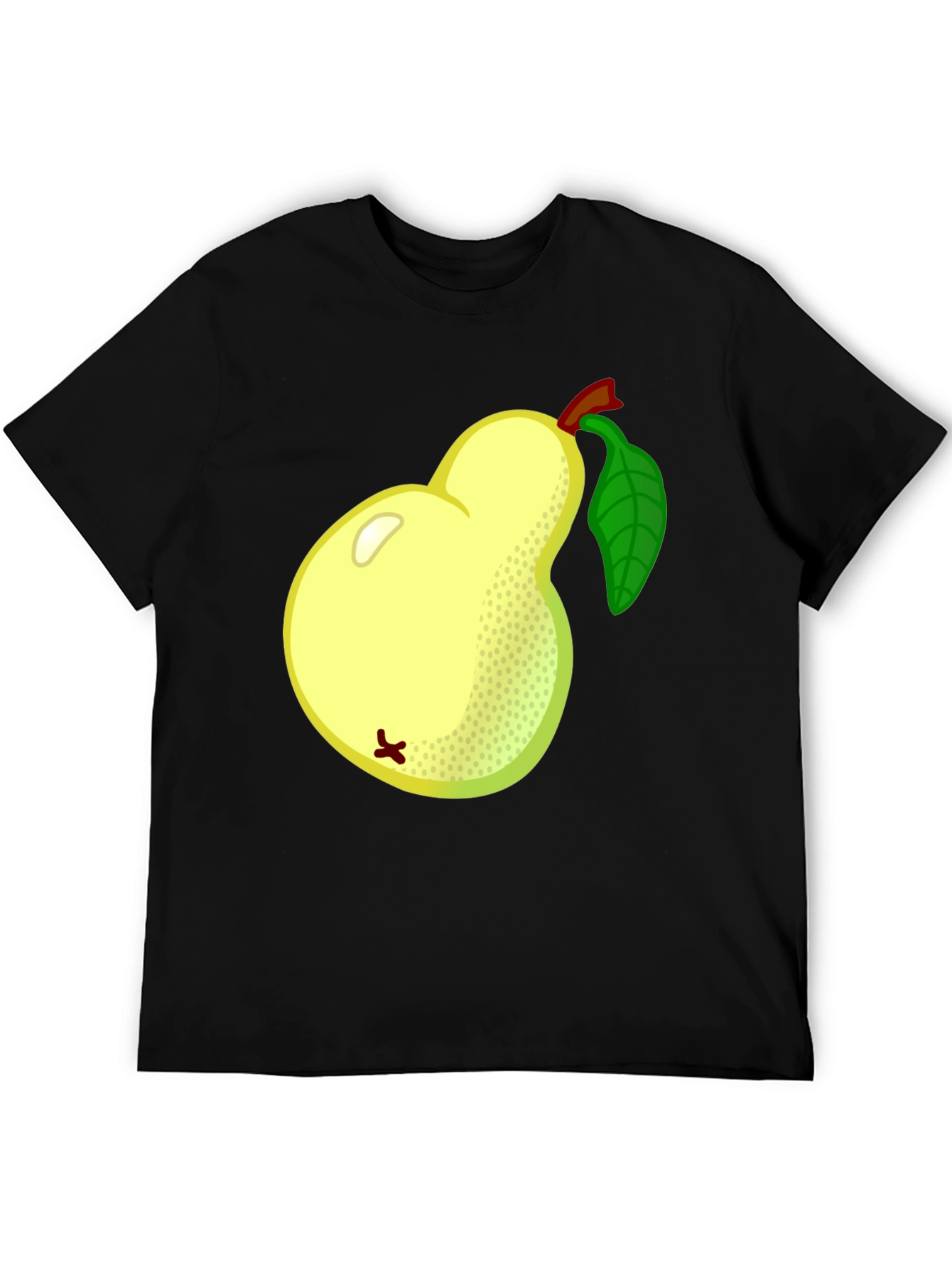 Pear Graphic Tee - Black Cotton T-Shirt