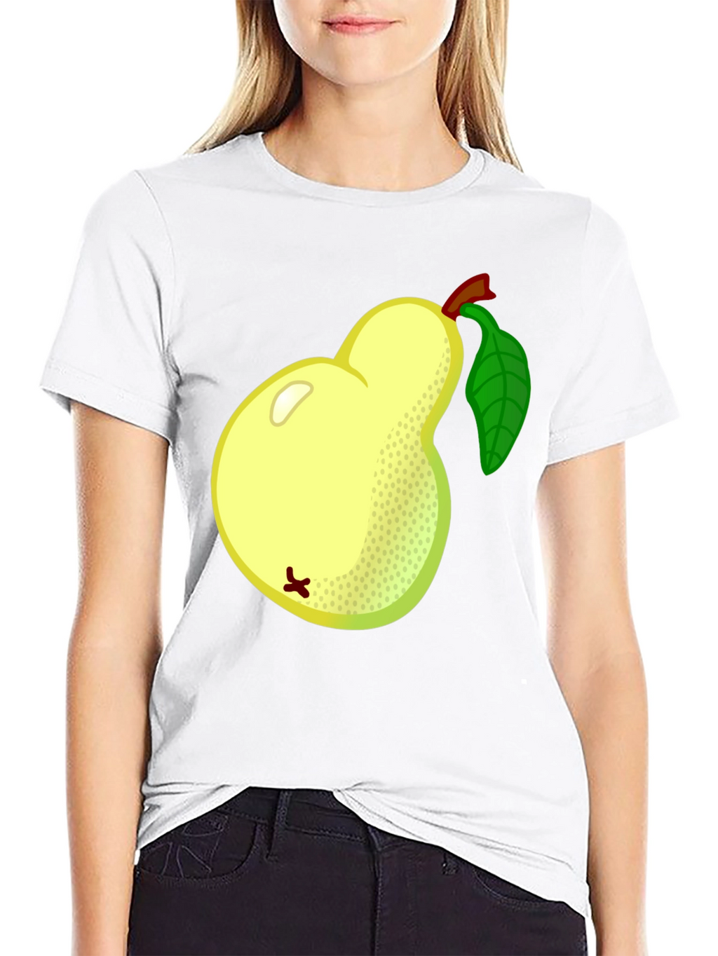 Pear Graphic Tee - Black Cotton T-Shirt