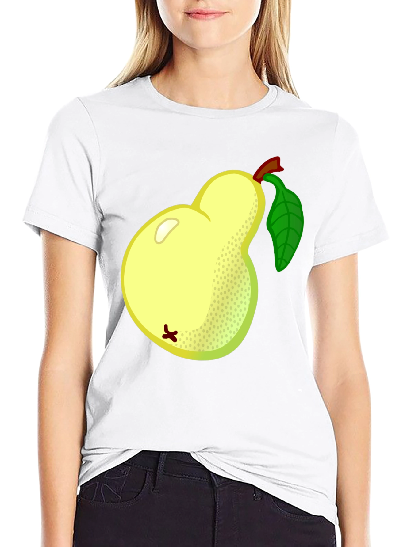 Pear Graphic Tee - Black Cotton T-Shirt