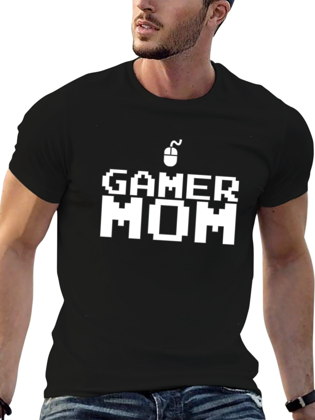 Gamer Mom Graphic T-Shirt - Black Cotton Blend