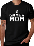 Gamer Mom Graphic T-Shirt - Black Cotton Blend