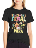Feral Papa Graphic Tee - Fun Possum Dad Shirt
