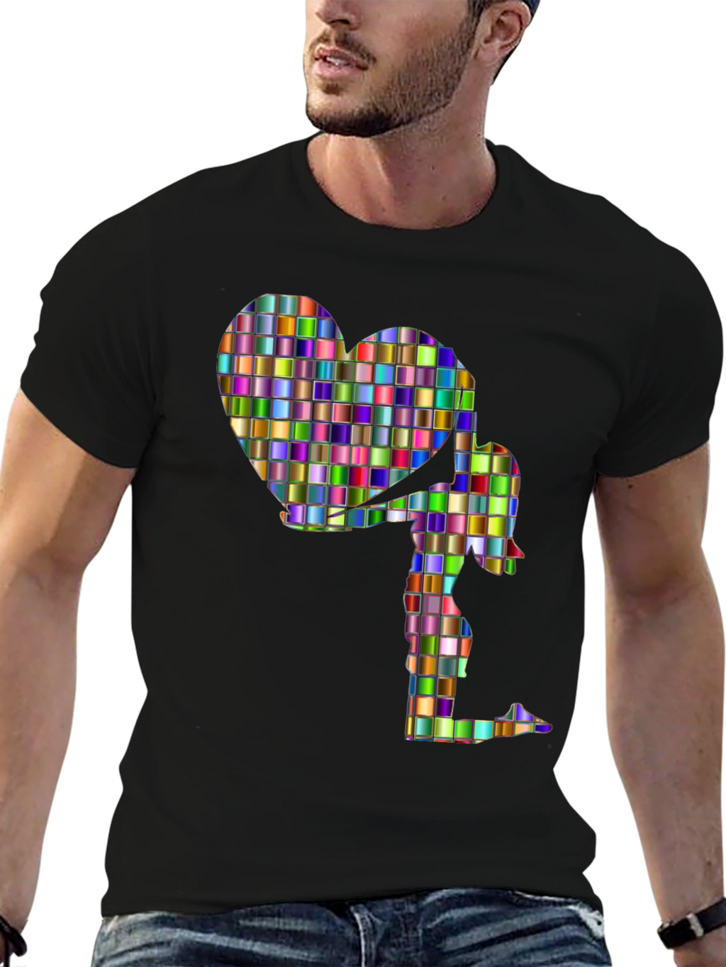 Heart Girl Graphic Tee - Stylish Cotton Blend