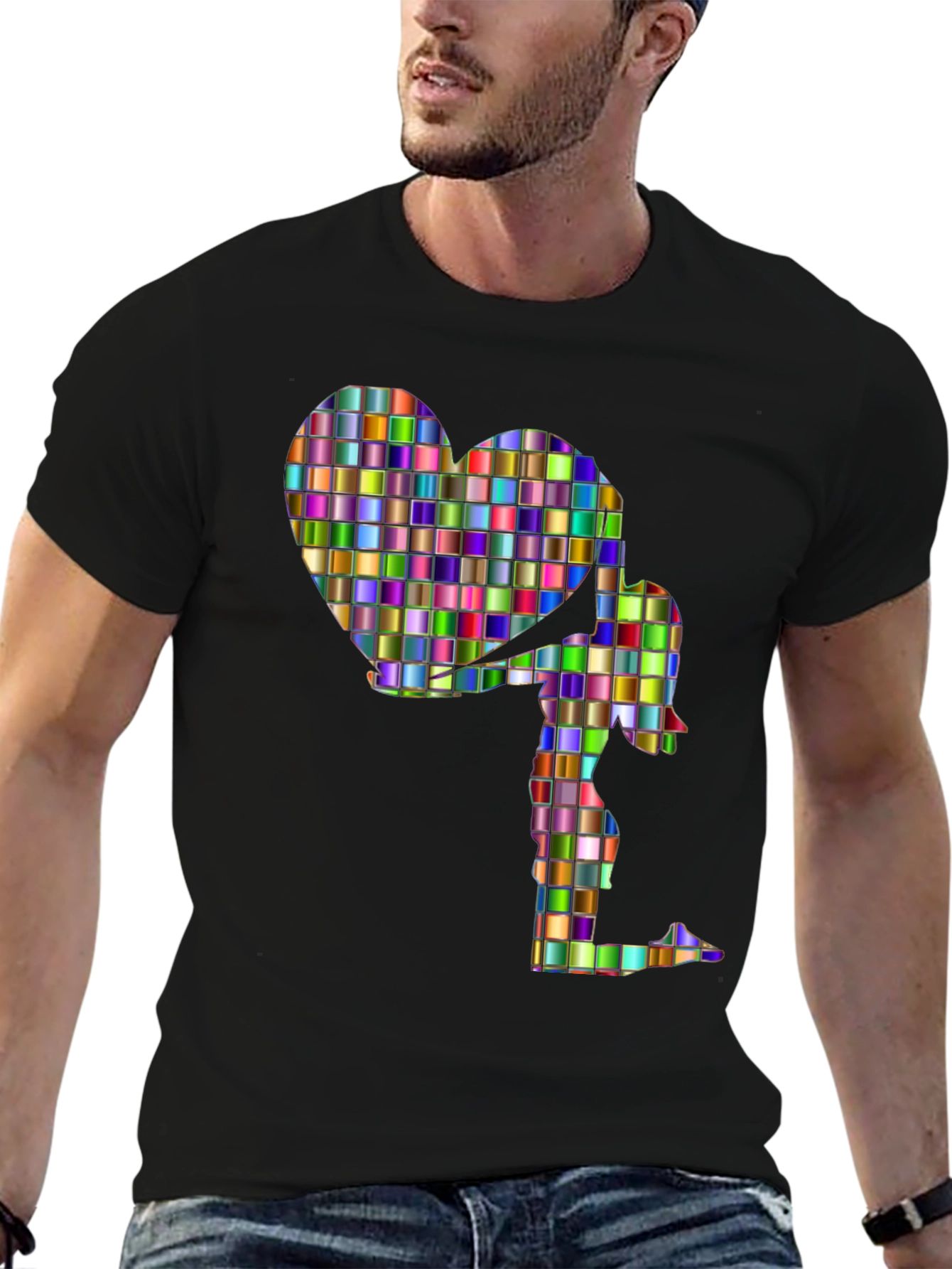 Heart Girl Graphic Tee - Stylish Cotton Blend