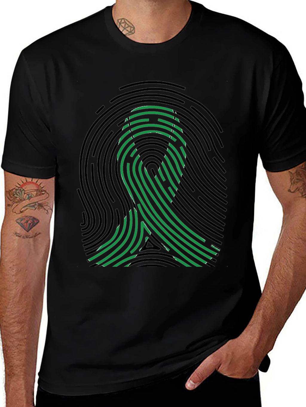 Awareness Ribbon Fingerprint T-Shirt