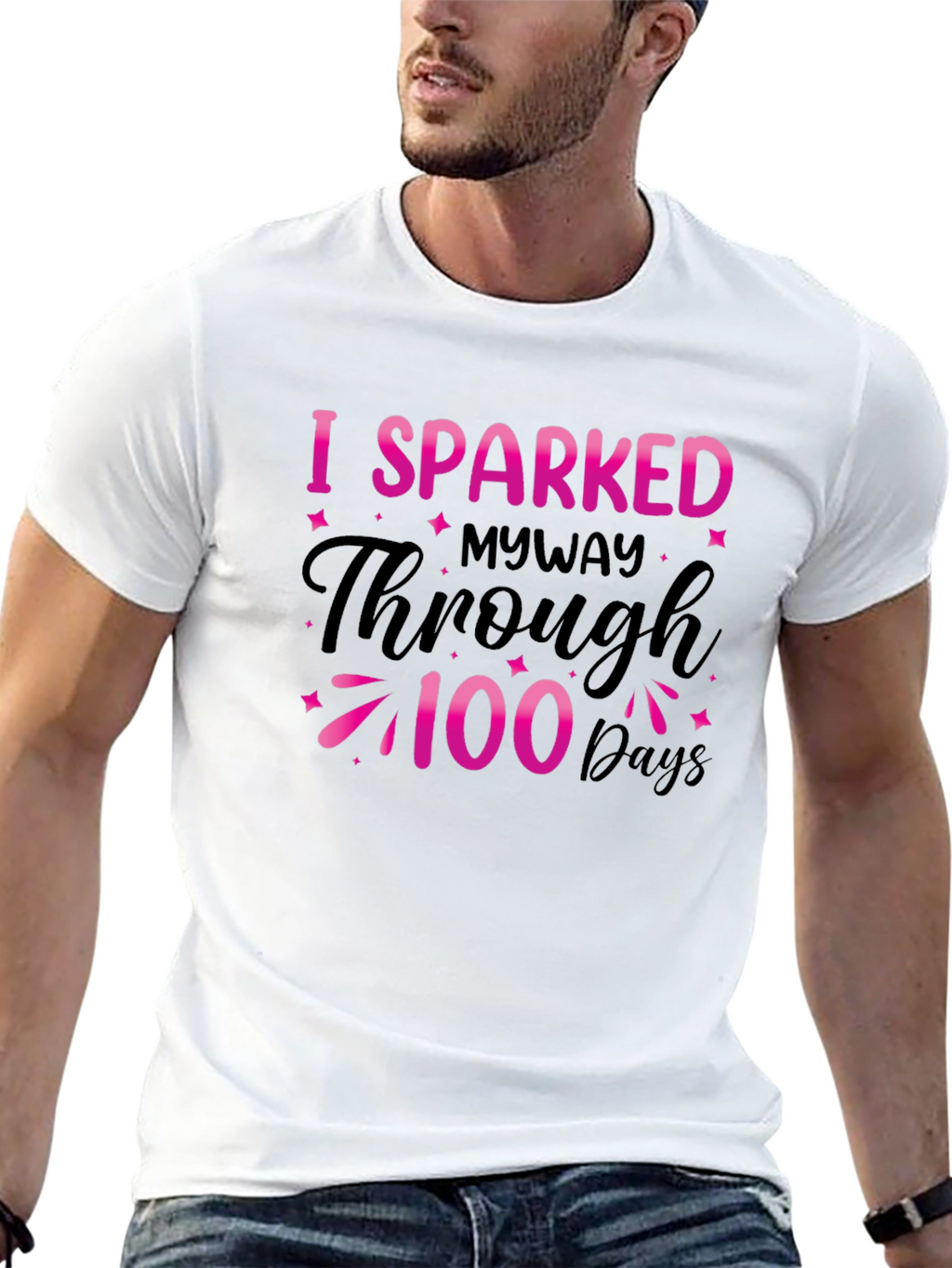 I Sparked Through 100 Days Black Tee