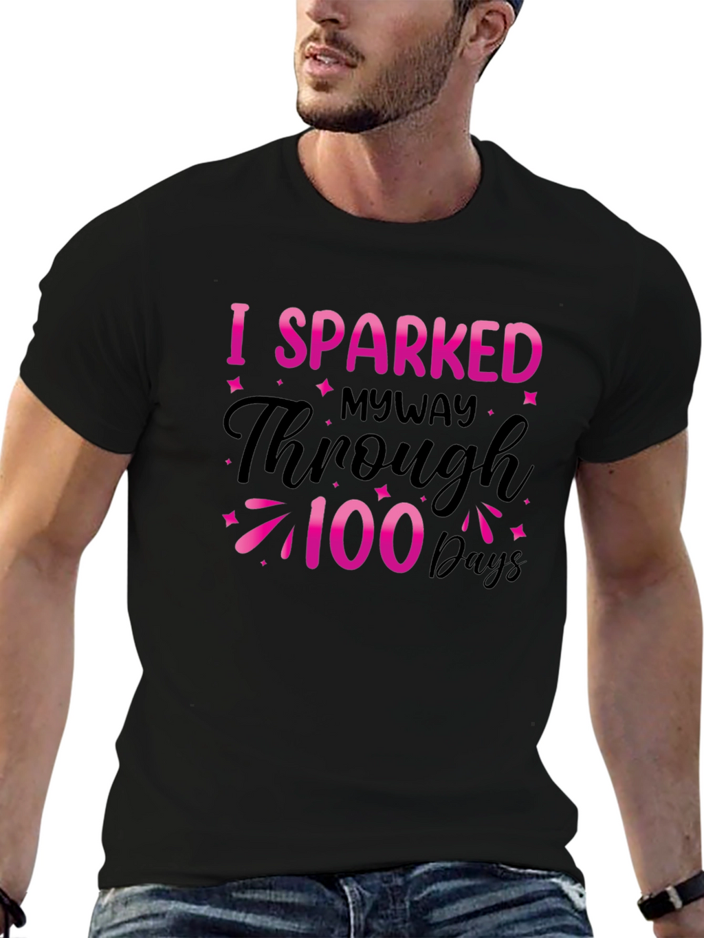 I Sparked Through 100 Days Black Tee