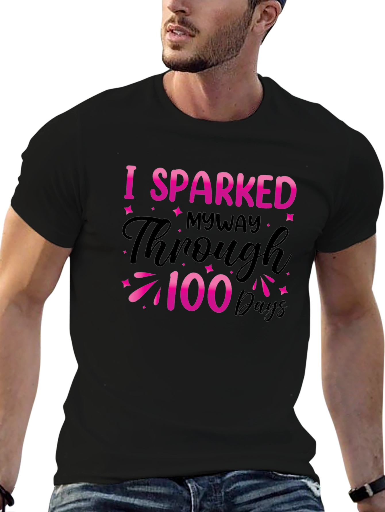 I Sparked Through 100 Days Black Tee