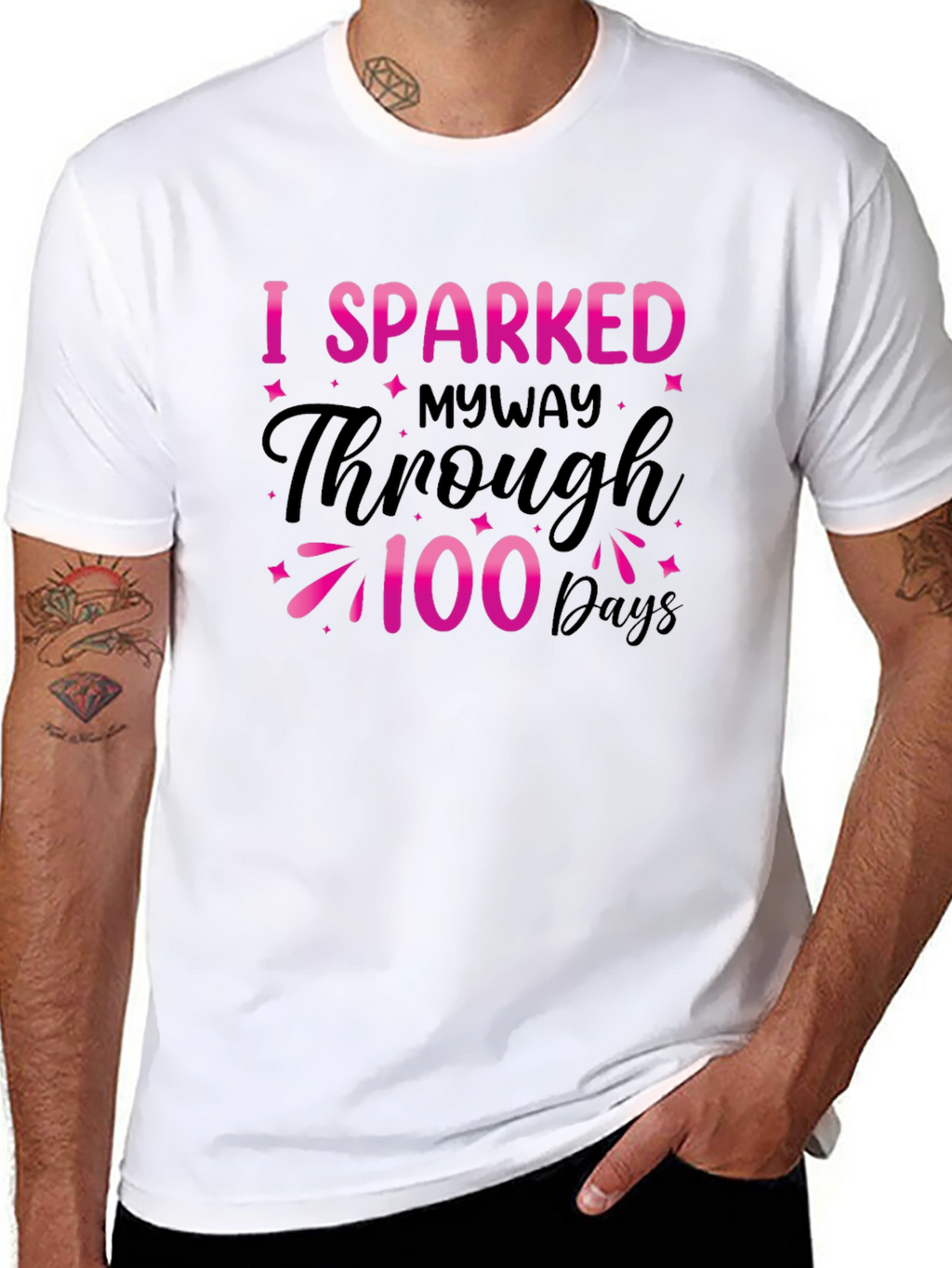 I Sparked Through 100 Days Black Tee