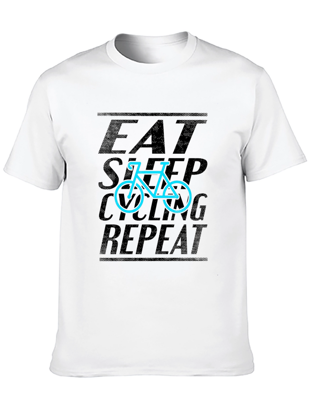 Eat Sleep Cycling Repeat Graphic Tee - Black