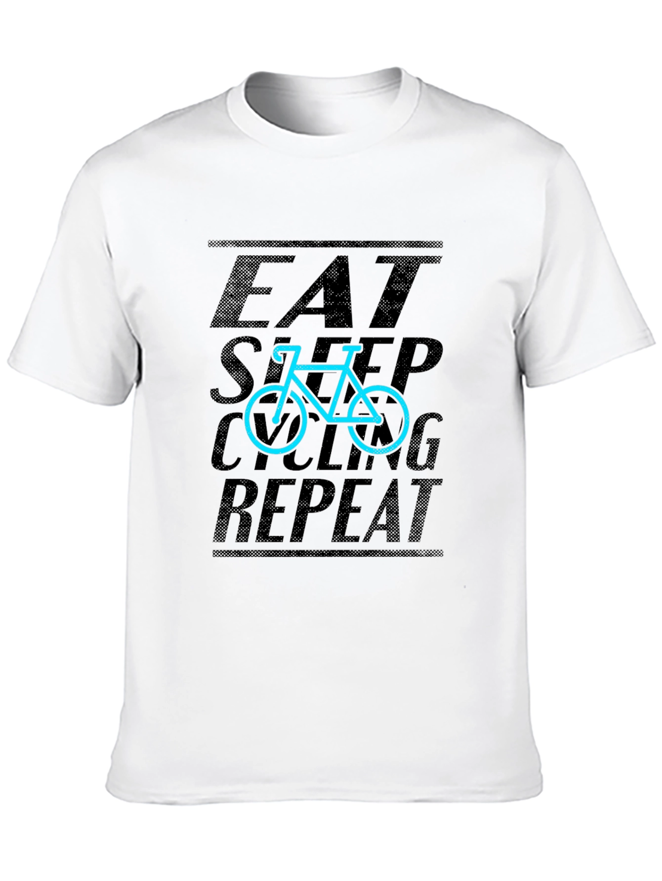 Eat Sleep Cycling Repeat Graphic Tee - Black