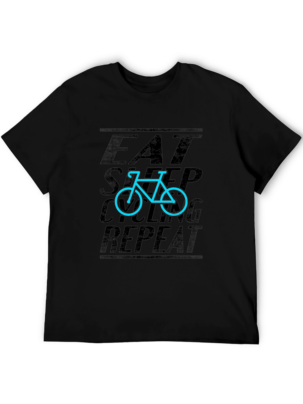 Eat Sleep Cycling Repeat Graphic Tee - Black