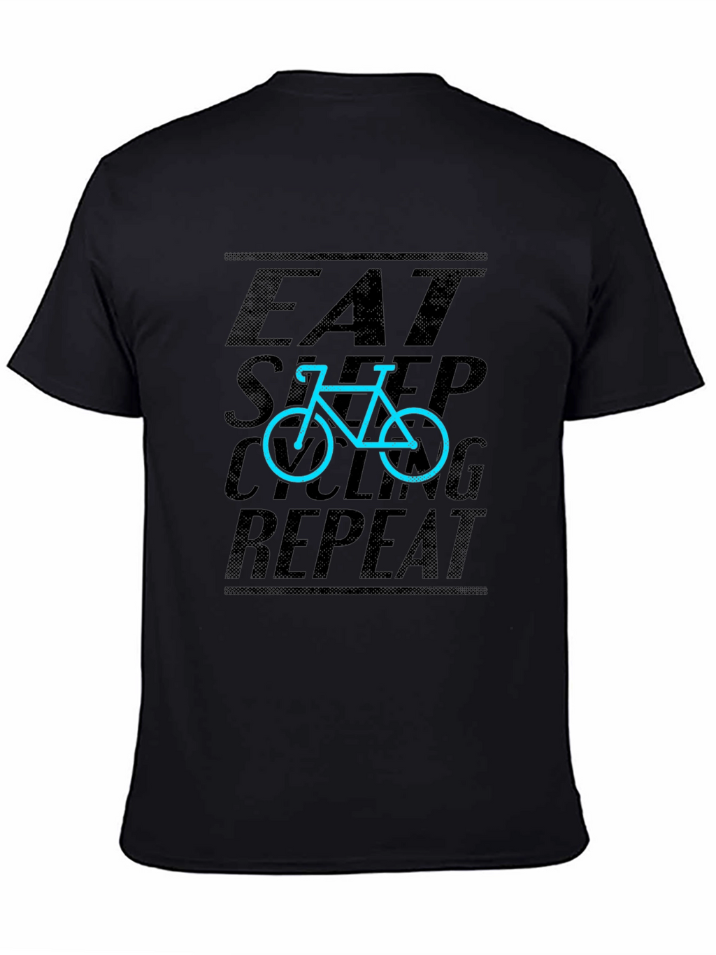 Eat Sleep Cycling Repeat Graphic Tee - Black