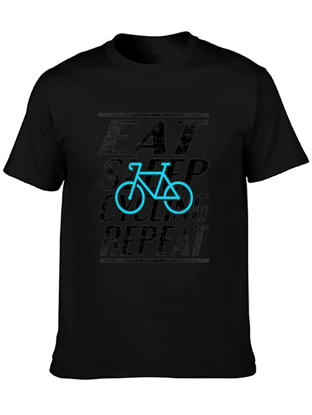 Eat Sleep Cycling Repeat Graphic Tee - Black