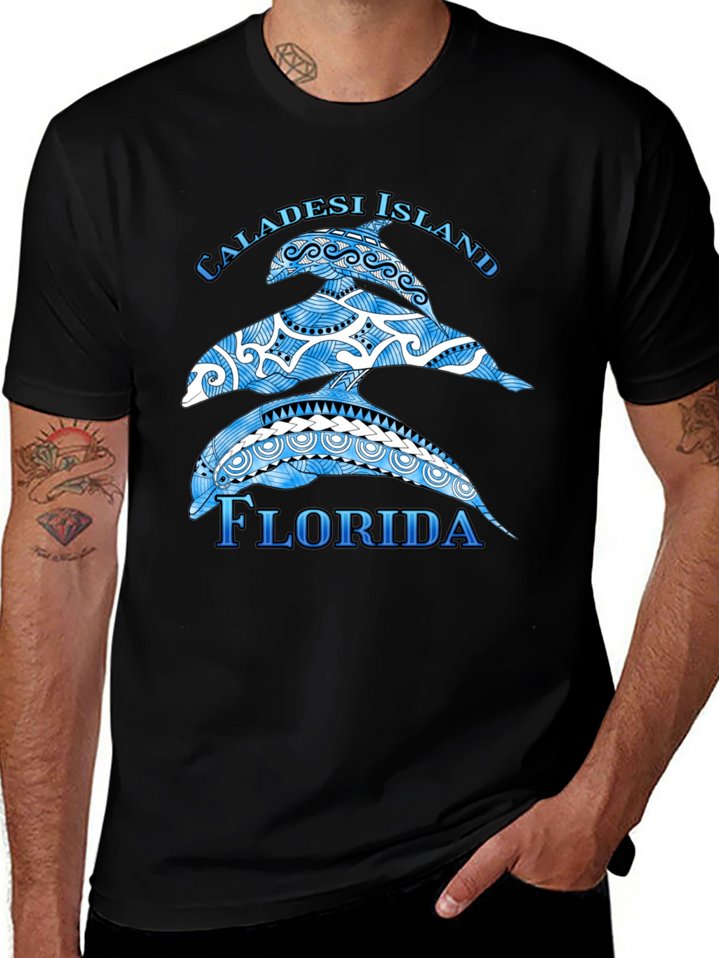Caladesi Island Florida Dolphin Graphic T-Shirt