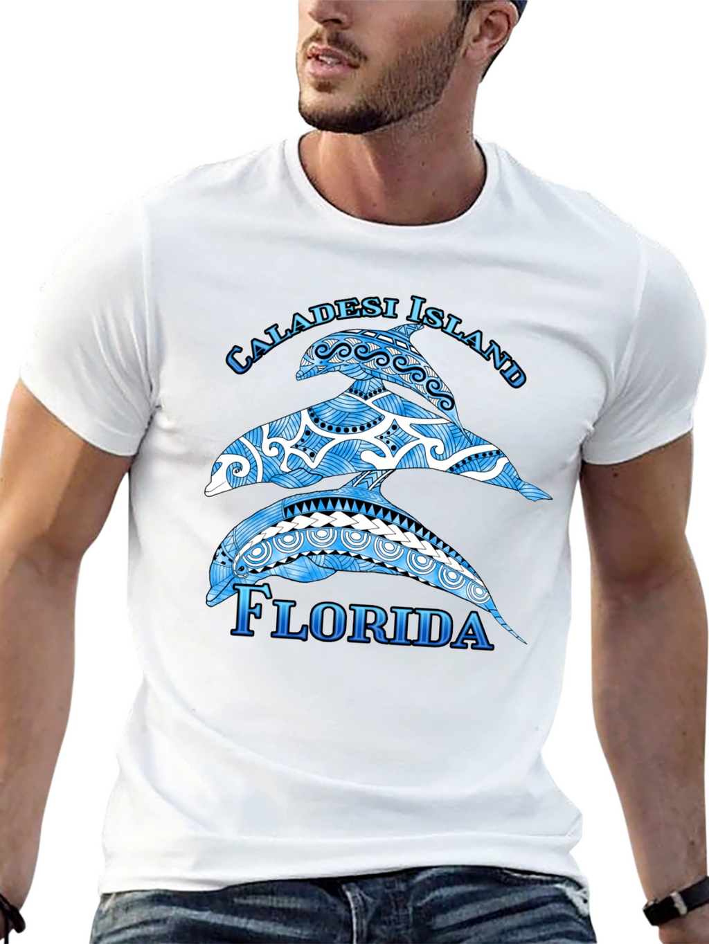 Caladesi Island Florida Dolphin Graphic T-Shirt