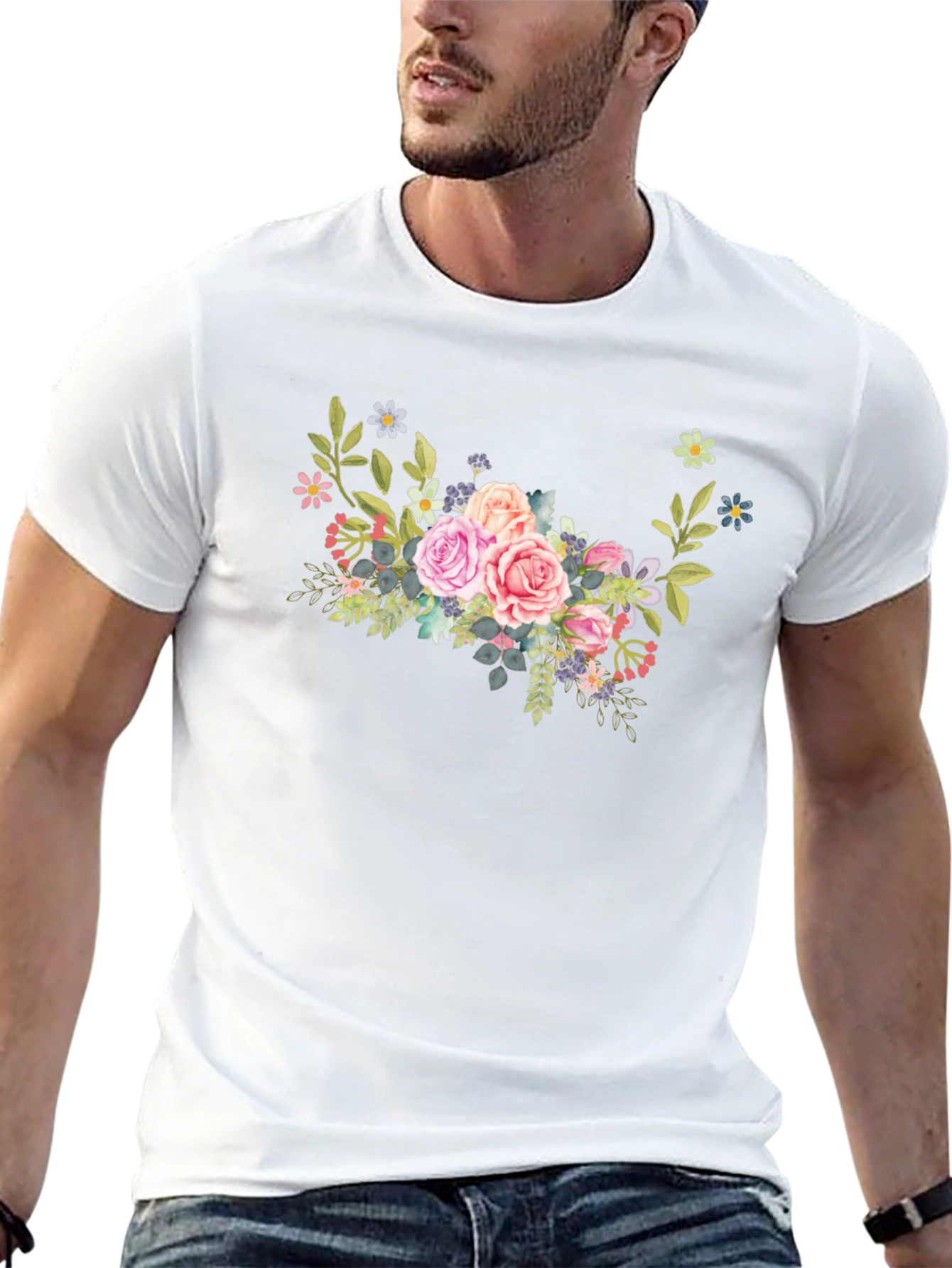 Floral Bouquet Black T-Shirt